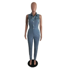 Load image into Gallery viewer, Women&#39;s Slim Fit Denim Jumpsuit, Club Outfits, Fashion
