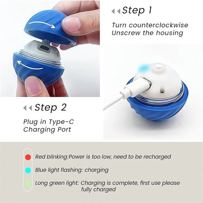 Smart Dog-Cat Toy Ball Electronic Interactive Pet Toy Moving Ball USB Automatic Moving Bouncing for Puppy Birthday Gift Cat Products