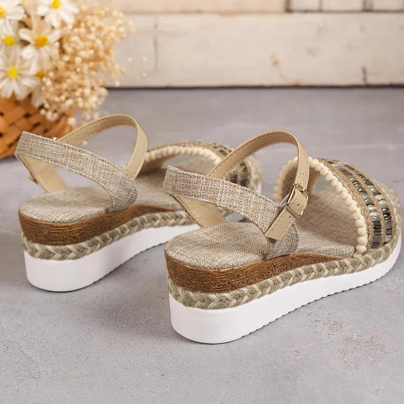 Women's Wedges Espadrilles Sandals Summer Non Slip Platform Roman Sandals - Shop & Buy