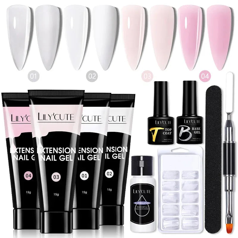 15ml Nail Extension Gel Set With 36W LED Lamp Tool Full Manicure Kit Finger Quick Extend Construction Hard Gel Varnish - Shop & Buy