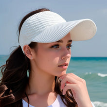 Load image into Gallery viewer, Solid Color Knitted Visor Hats Trendy Breathable Elastic Sun Hat Casual Running Visors For Women daily uses
