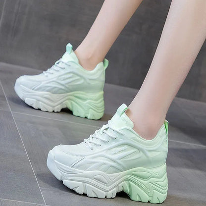 Women's Mix Color Chunky Sneakers Spring Breathable Mesh Platform Sports Shoes - Shop & Buy