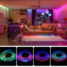 Load image into Gallery viewer, LED Strip RGB 5050 WS2812b Bluetooth App Control Chasing Effect Lights Flexible Tape Diode Ribbon TV BackLight Bedroom Decorate
