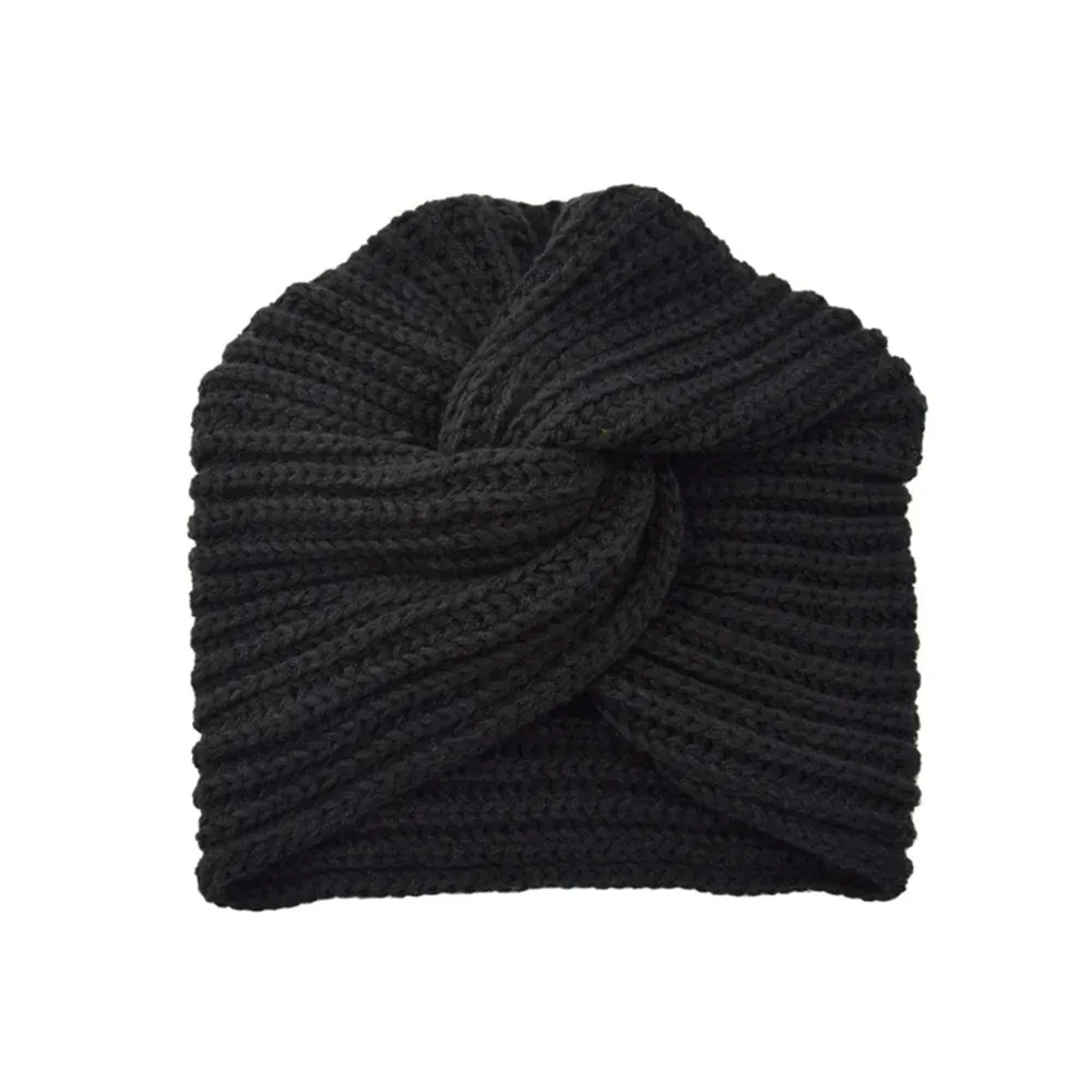 Women's Knitted Turban Hat Bohemia Cashmere Cross Wrap Head Lndian  Wool   Bonnet Turbante Cap - Shop & Buy