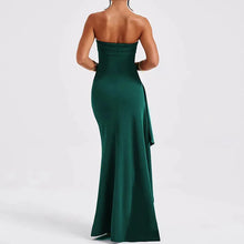 Load image into Gallery viewer, Sexy Green Ruffle Long Dress Ladies Summer Split Club Bodycon Dress Women Strapless Tight Maxi Evening Party Dresses
