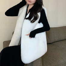 Load image into Gallery viewer, Sleeveless Faux Fur Jacket Women Coats Solid Waistcoat Casual Loose Warm Coat
