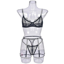 Load image into Gallery viewer, Rhinestone Lingerie Sheer Lace Seamless Bra Kit Push Up Sissy Underwear Transparent Intimate Luxury Exotic Sets
