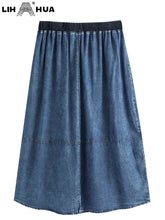 Load image into Gallery viewer, Women&#39;s Plus Size Denim Skirt Spring Chic Elegant Skirt For Chubby Women Cotton Woven Skirt
