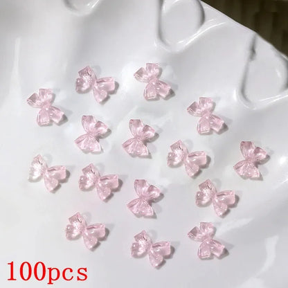 500-600pcs Bow Flower Nail Art Resin Decorations Mix Shapes Nail Charms Press on Manicure Supplies - Shop & Buy