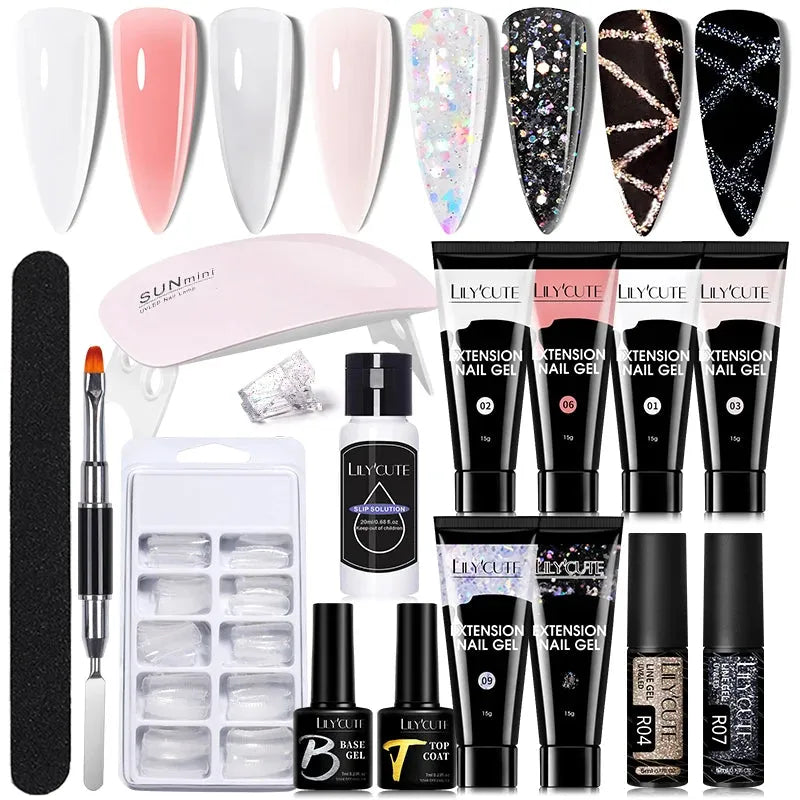 15ML Quick Extension Gel Kit All for Manicure Gel Nail Extension Set Slip Solution Acrylic Gel Polish Nail Art DIY Tool - Shop & Buy