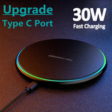 Load image into Gallery viewer, 30W Wireless Charger For iPhone 15 14 13 12 X Pro Max Induction Fast Charging Pad Dock Station
