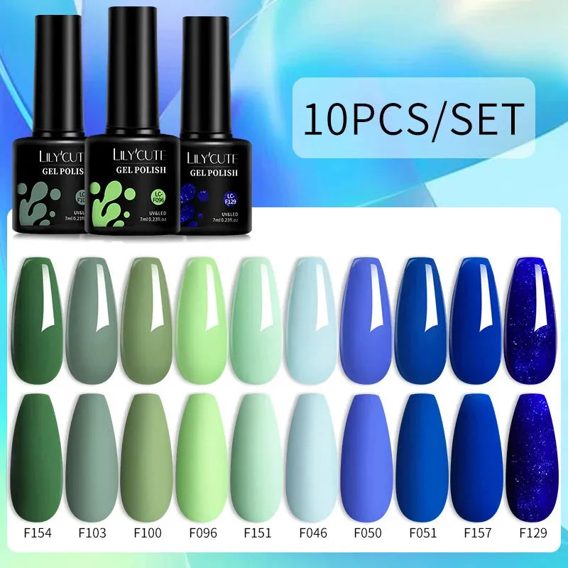 10PCS/Set Gel Nail Polish Brown Earth Coffee Color Series Gel Semi Permanent UV LED Gel Nail Art Soak Off Nail Gel Set - Shop & Buy