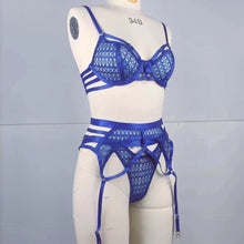 Load image into Gallery viewer, Royal Blue Fantasy Sexy Lingеrie Set Sexy Onlyfans Kit Attractive Chest Suspenders g-String Female Underwear
