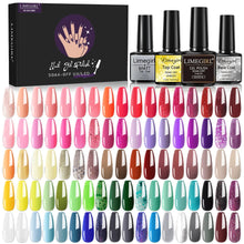 Load image into Gallery viewer, 24/40/60PCS Color Gel Nail Polish Set Glitter Gel Soak Off UV Gel Semi Permanent Base And Top Coat Nail Art Gel Kits
