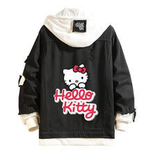 Load image into Gallery viewer, Women and men Cowboy Jacket Hello Kitty Hoodie Spring and Autumn KT Cat Sweet Top
