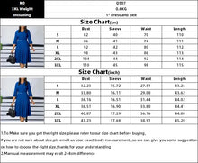 Load image into Gallery viewer, Summer V Neck Plus Size Long Dress Women Long Sleeve Large Big Dresses Lady Slim Belt Party Tight Curvy Dress
