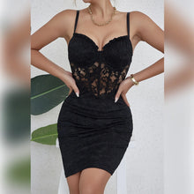 Load image into Gallery viewer, Strap V-Neck Bodycon Hotsweet Dress Fashion Sleeveless Backless Y2K Women Hollow Out Floral Lace Sexy Dress
