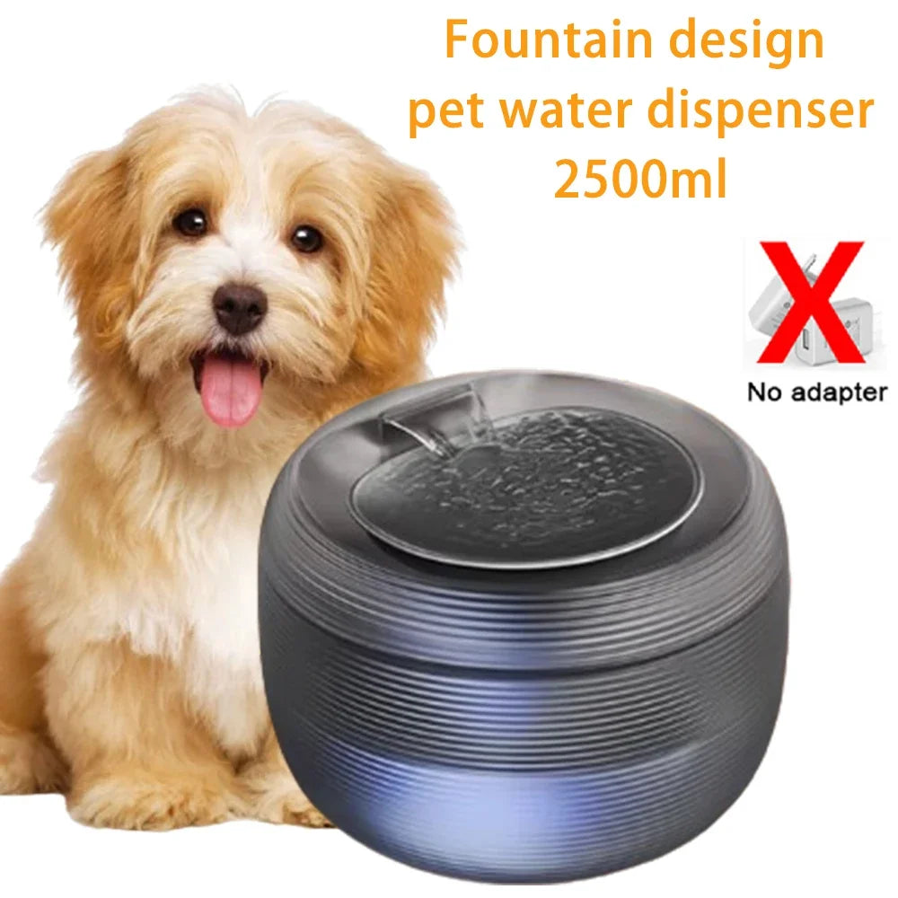 Pet Automatic Water Fountain With LED Light Ultra Silent Pet Drinking Water Fountain USB Cats Electric Mute 2.5L Pet Water Feeder