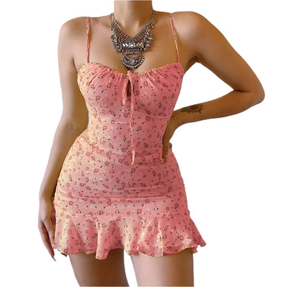 Women's Sexy Casual Home Small Floral Camisole Dress Summer Comfortable Skirt - Shop & Buy