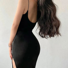 Load image into Gallery viewer, New Sexy Sleeveless Slim Long Dress Women Party Club High Split Spaghetti Strap Dresses
