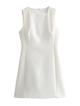 Load image into Gallery viewer, Summer new French temperament commuter style white sleeveless short dress
