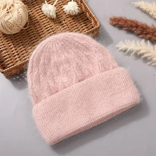 Load image into Gallery viewer, Hats For Women Fashion Twist Style Angora Rabbit Fur Beanie Winter Warm knitted Cashmere Hat Ladies Casual Skullies Cap
