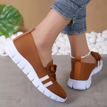 Load image into Gallery viewer, Mesh Knitted Striped Flats Shoes for Women Summer Lace Up Casual Sneakers
