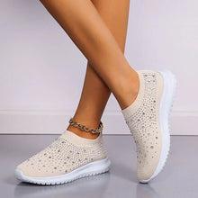 Load image into Gallery viewer, Rimocy Crystal Breathable Mesh Sneaker Shoes for Women Comfortable Soft Bottom Flats
