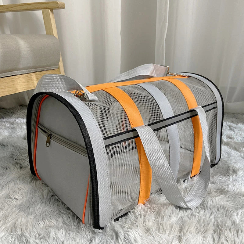 Breathable Cat outing Bag for Pet Dog, Summer Skew Straddle, Portable, Foldable, Small and Medium-sized Dog Cage