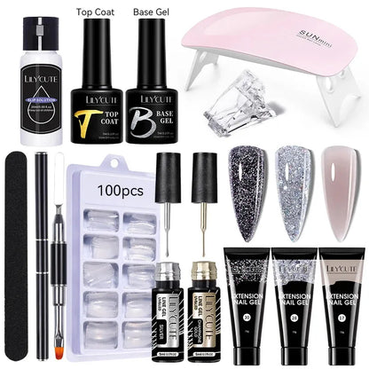 Nail Gel Set 6W LED Lamp Full Manicure Set Vernis Semi Permanent Quick Extension Nail Kit Gel Set For Nails Tool Kit - Shop & Buy