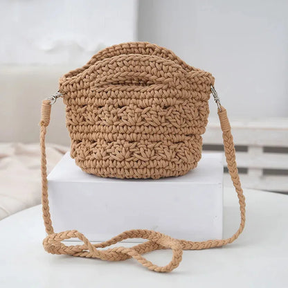 Women's Designer Bag Crochet Cross Shoulder Bag Soft Cotton Fabric Woven Aesthetic Fashion Casual Small Handbags - Shop & Buy