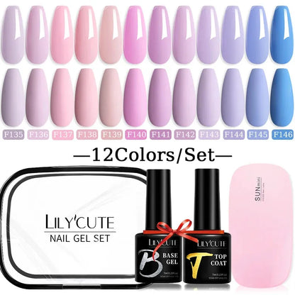 12PCs 7ml Spring Macaron Nail Gel Polish Set Semi Permanent UV Gel For Manicure Soak Off Gel Nail Polish Kit Varnishes - Shop & Buy