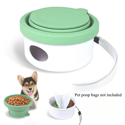 Portable Dog Food Bowl Feeder 3 in 1 Cat Drinking Water Folding Silicone Pet Outdoor Travel Bowl Foldable Water Cup Pet Supplies