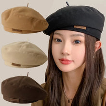 Load image into Gallery viewer, Elegant Woolen Beret Autumn Winter Women Men Retro Versatile Warm Hats Fashion British Style Painter Hats
