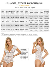 Load image into Gallery viewer, Women Oversized Floral Leotard Bodysuits Deep V Teddy Pajamas Sexy White Rompers Lace Crotchless Lingerie See Through Jumpsuits
