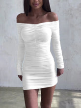 Load image into Gallery viewer, Sexy Ruffle Short Club Dress Ladies Autumn White Bodycon Dresses For Women Party Tight Mini Dress Clubwear
