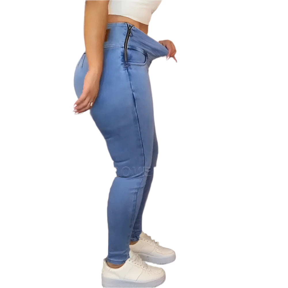 Women Fashion New Jeans High-quality Casual Stretch Denim Pencil Pants Female Slimming Skinny Push Up Trousers