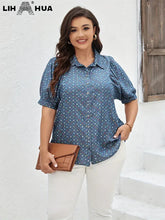 Load image into Gallery viewer, Women&#39;s Plus Size Denim Shirt Summer Chic Elegant Shirt For Chubby Women Cotton Woven Shirt
