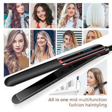 Load image into Gallery viewer, Professional Hair Straightener Curler Electric Splint Flat Iron Negative Ion Straight Curling Iron Plates
