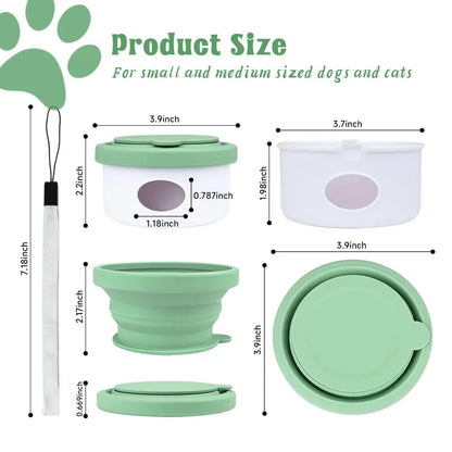 Portable Dog Food Bowl Feeder 3 in 1 Cat Drinking Water Folding Silicone Pet Outdoor Travel Bowl Foldable Water Cup Pet Supplies