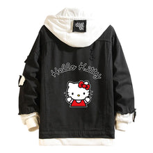 Load image into Gallery viewer, Women and men Cowboy Jacket Hello Kitty Hoodie Spring and Autumn KT Cat Sweet Top
