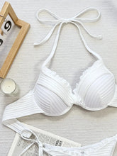 Load image into Gallery viewer, Ruffle White Bikini Set Sexy Push Up Underwire High Waist Swimsuit Beach Bathing Suit
