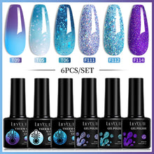 Load image into Gallery viewer, 7ML Thermal Gel Nail Polish Set 6PCS  Autumn Winter 3 Layers Color Changing Semi Permanent Soak Off Nail Art Varnish
