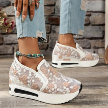 Load image into Gallery viewer, Fashion Embroidery Loafers Shoes for Women Summer Breathable Mesh Platform Sneakers
