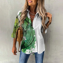 Load image into Gallery viewer, Spring Women&#39;s Blouse Long Sleeves Lucky Clover Printed Fashion Casual Button Down Shirts
