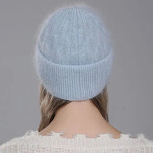 Load image into Gallery viewer, Hats For Women Fashion Twist Style Angora Rabbit Fur Beanie Winter Warm knitted Cashmere Hat Ladies Casual Skullies Cap
