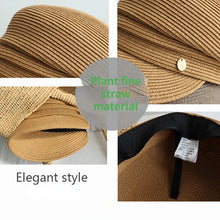 Load image into Gallery viewer, Summer New Korean Version Women&#39;s Berets Casual Fashion Straw Shading Sun Protection Hat
