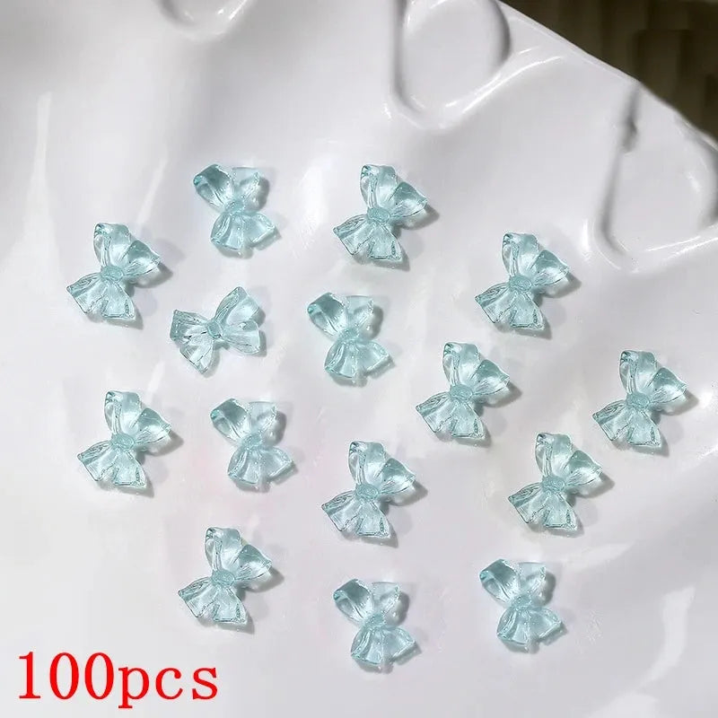 500-600pcs Bow Flower Nail Art Resin Decorations Mix Shapes Nail Charms Press on Manicure Supplies - Shop & Buy