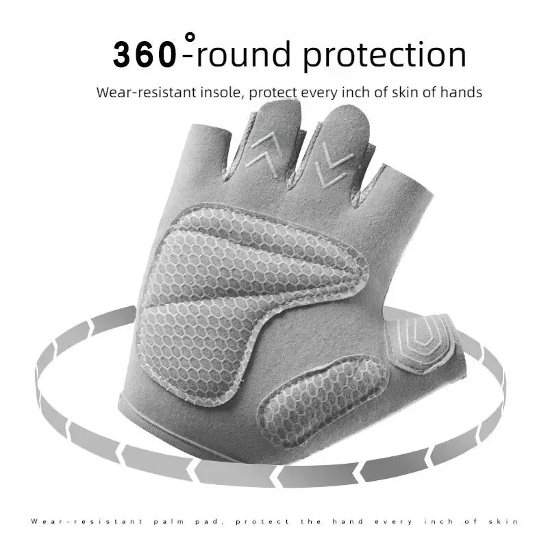 1 Pair Gym Body Building Training Fitness Gloves Sports Weight Lifting Exercise Slip-Resistant Gloves for Women Men Yoga Gloves