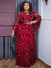 Load image into Gallery viewer, Long Sleeve Chiffon Dresses For Women African Dashiki Print Robe
